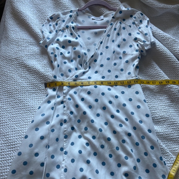 Gili Mini Wrap Dress in Blue Polka Dot - Picture 6 of 6